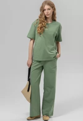 Костюм женский (джемпер, брюки) (цвет: светло-оливковый)