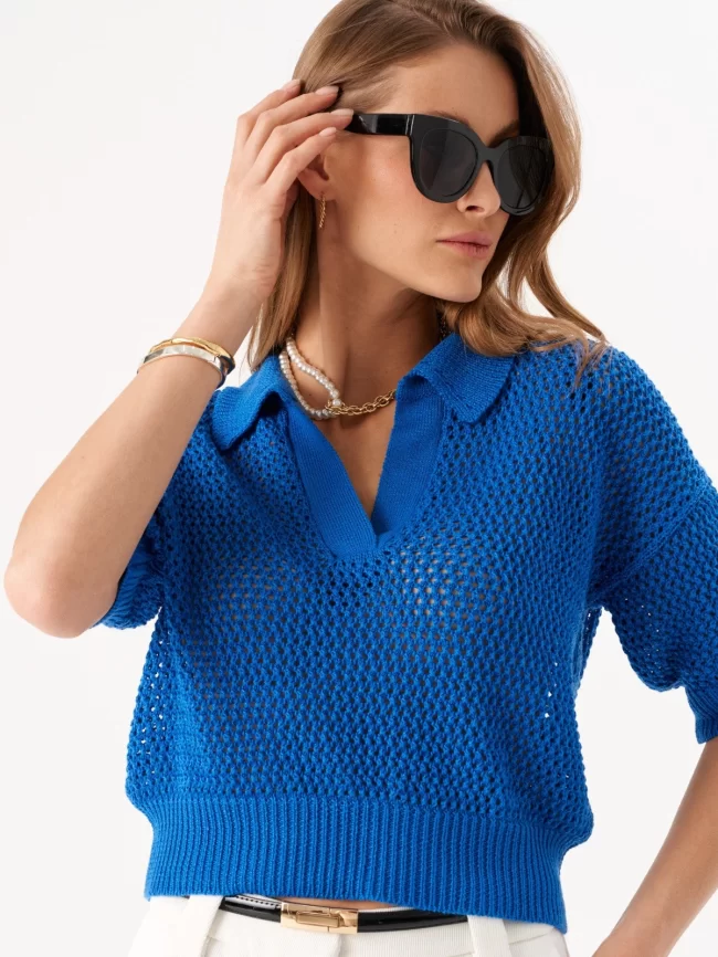 Джемпер женский (цвет: ярко-синий) фото 6