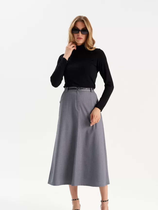 Юбка женская (цвет: серый меланж) фото 4