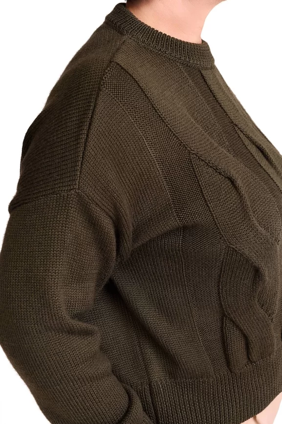 Джемпер женский (цвет: оливковый) фото 3