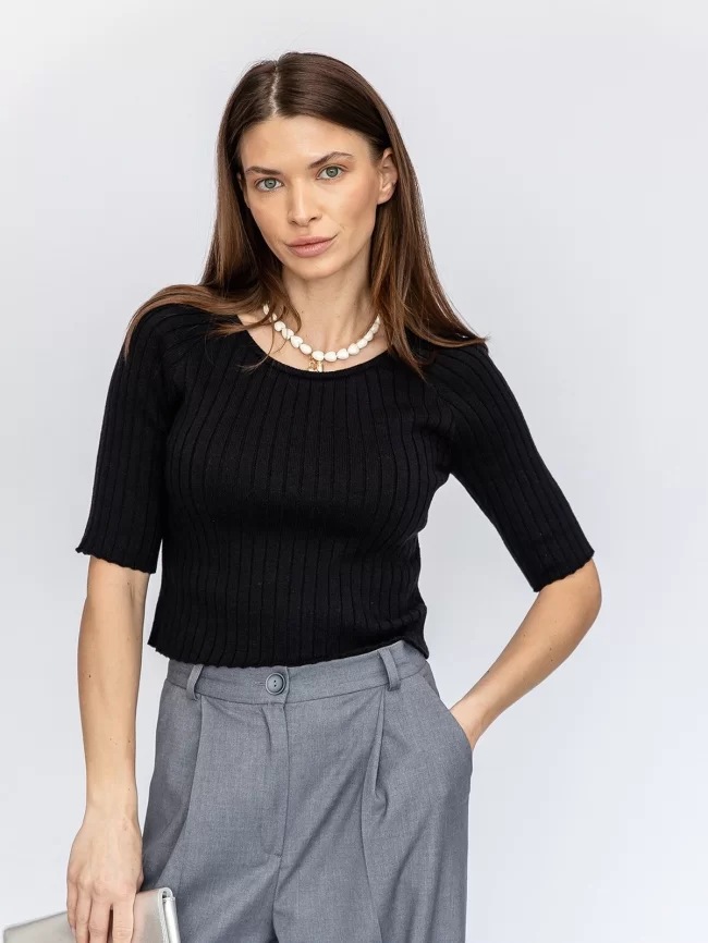 Джемпер женский (цвет: черный) фото 1