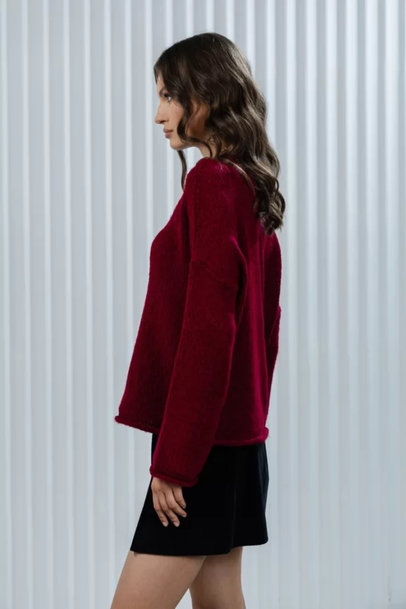 Джемпер женский (цвет: винный) фото 4