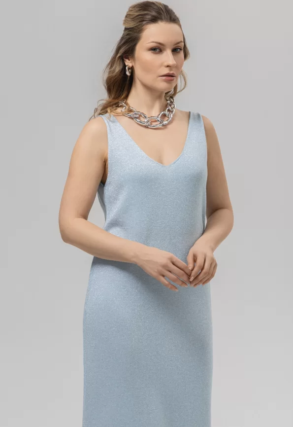 Платье женское (цвет: бледно-голубой, серебро) фото 3