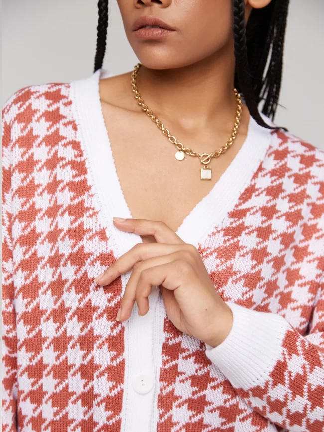 Жакет женский (цвет: белый, темно-коралловый) фото 3