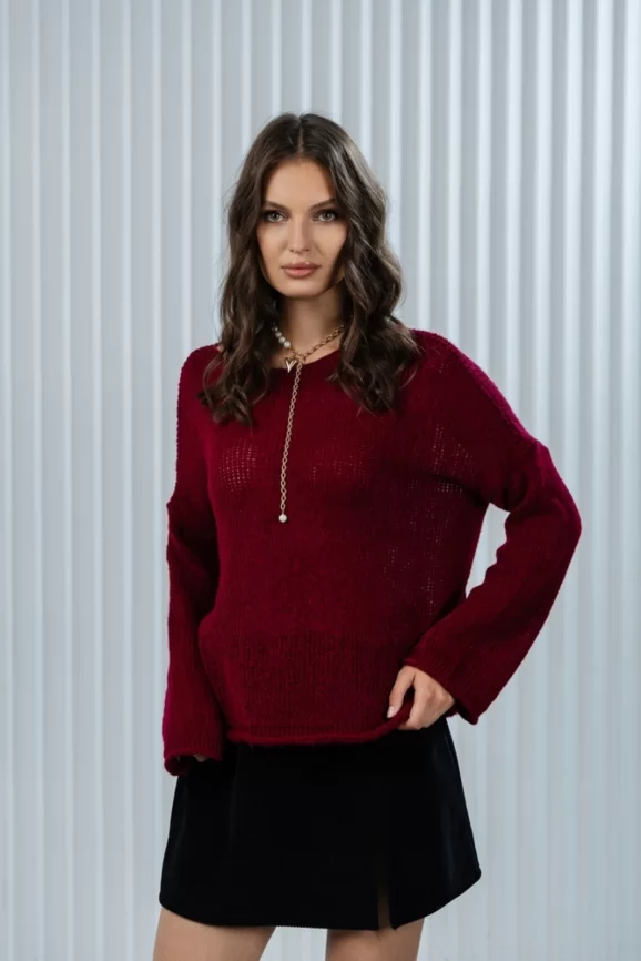 Джемпер женский (цвет: винный) фото 1