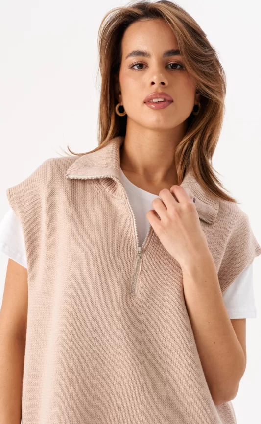 Жилет женский (цвет: светло-бежевый) фото 9