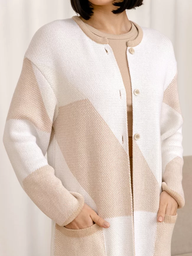 Кардиган женский (цвет: молочный, крем-брюле, белый) фото 3