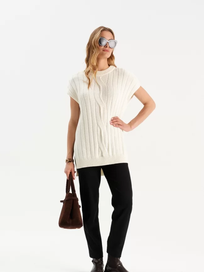 Жилет женский (цвет: молочный) фото 9