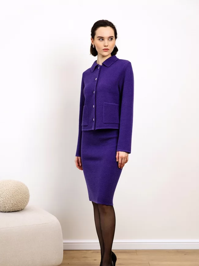 Костюм женский (жакет, юбка) (цвет: глубокий фиолетовый) фото 1