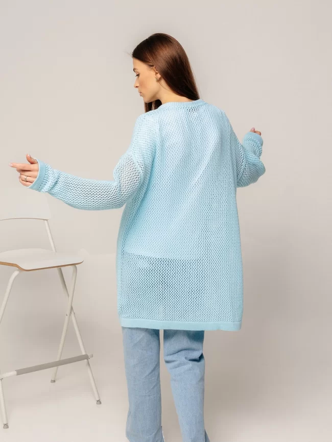 Кардиган женский (цвет: бледно-голубой) фото 2