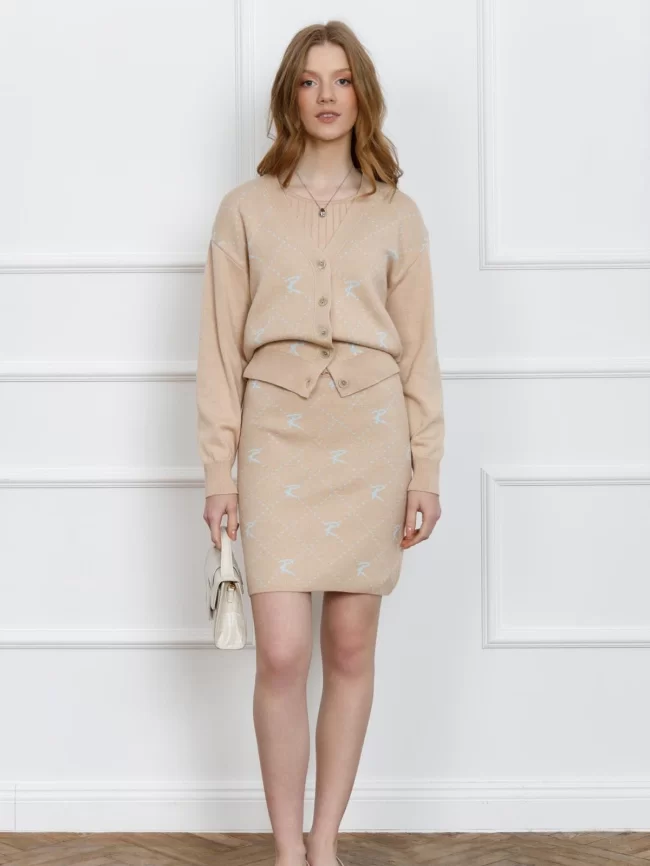 Юбка женская (цвет: крем-брюле, бледно-голубой) фото 1