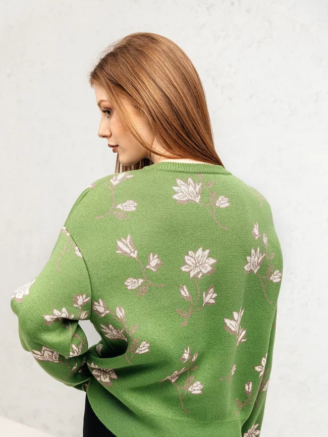 Джемпер женский (цвет: зеленая оливка) фото 4