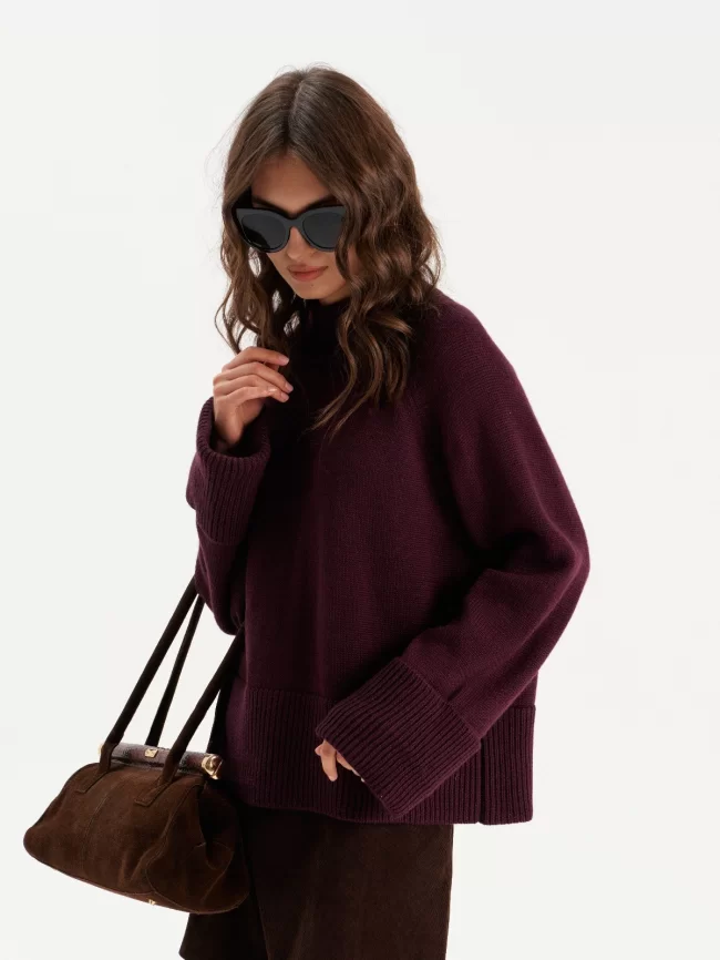 Джемпер женский (цвет: ежевичный) фото 7