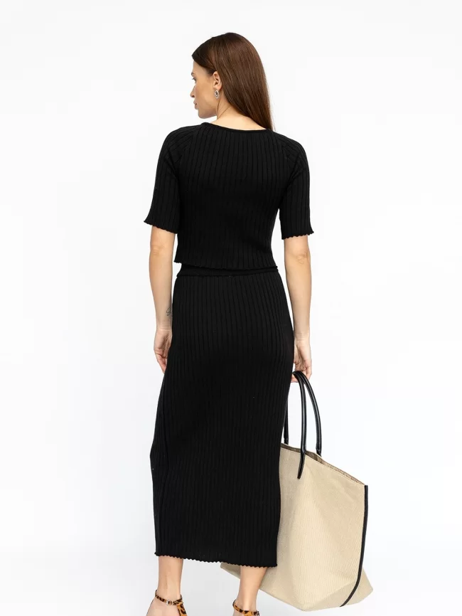 Костюм женский (джемпер, юбка) (цвет: черный) фото 2