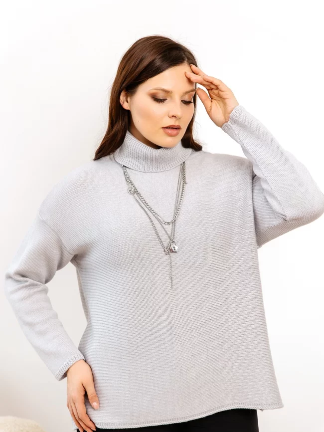 Джемпер женский (цвет: светло-серый) фото 4