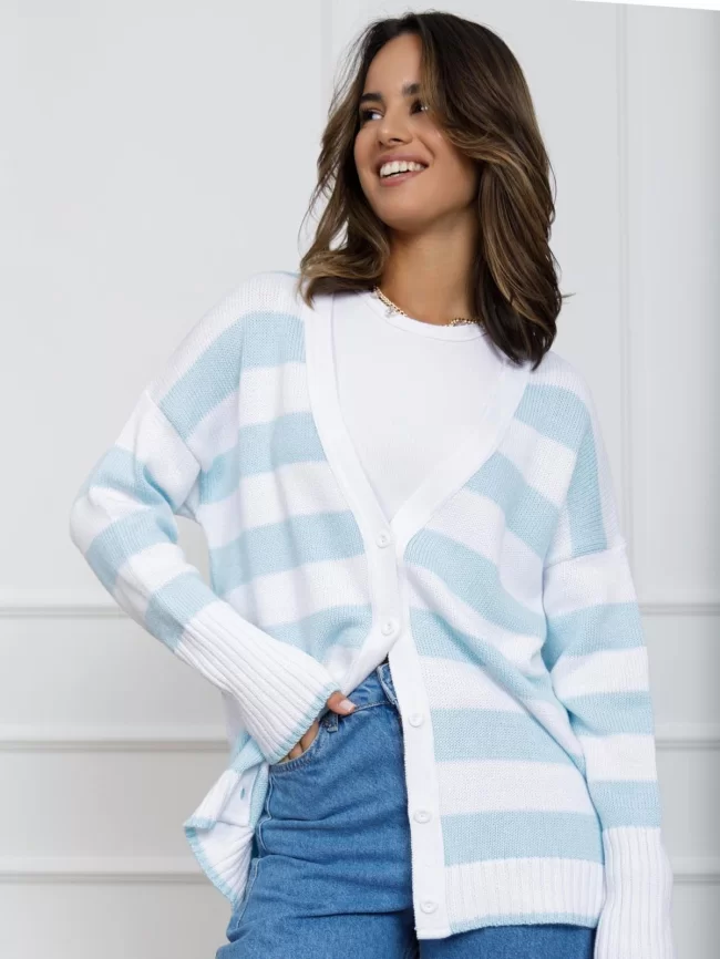 Жакет женский (цвет: белый, бледно-голубой) фото 5