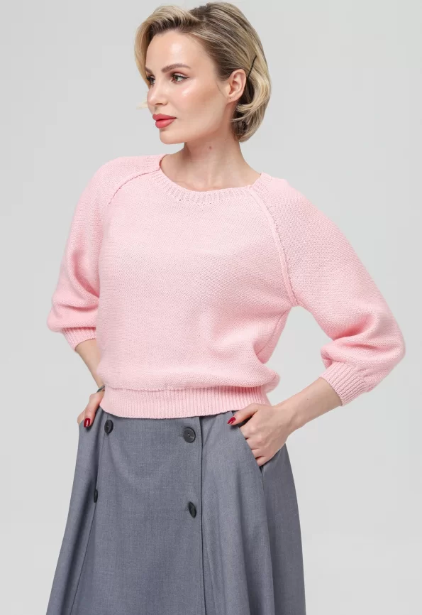 Джемпер женский (цвет: розовый, серебро) фото 4