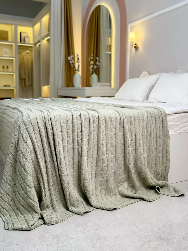 Плед (цвет: бело-зеленый) фото 1