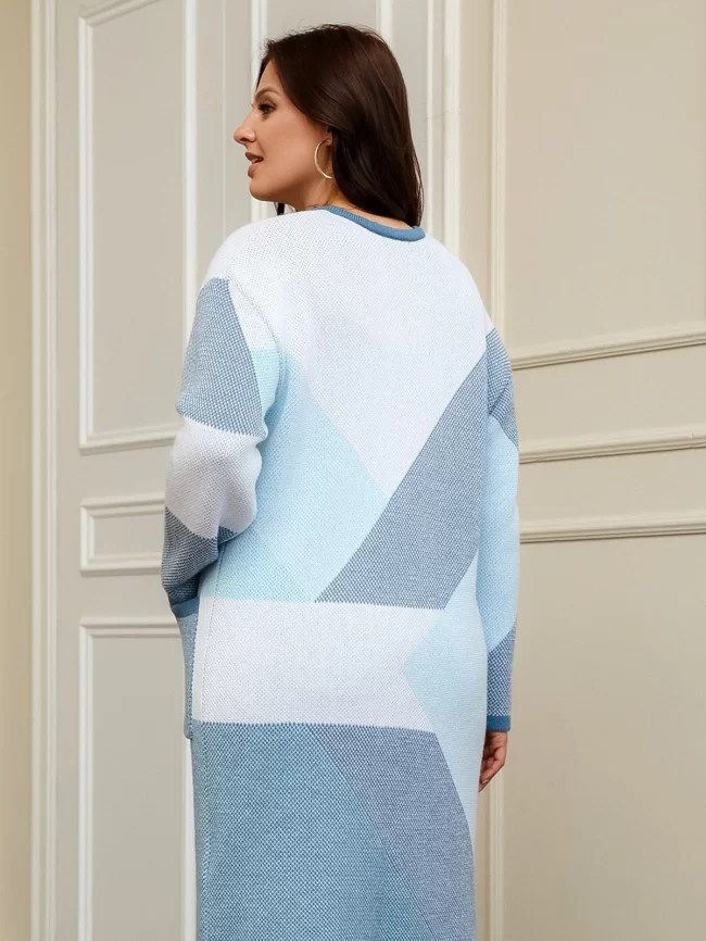 Кардиган женский (цвет: бледно-голубой, индиго, белый) фото 2