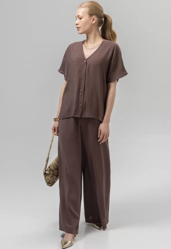 Блузка женская (цвет: шоколадный) фото 4