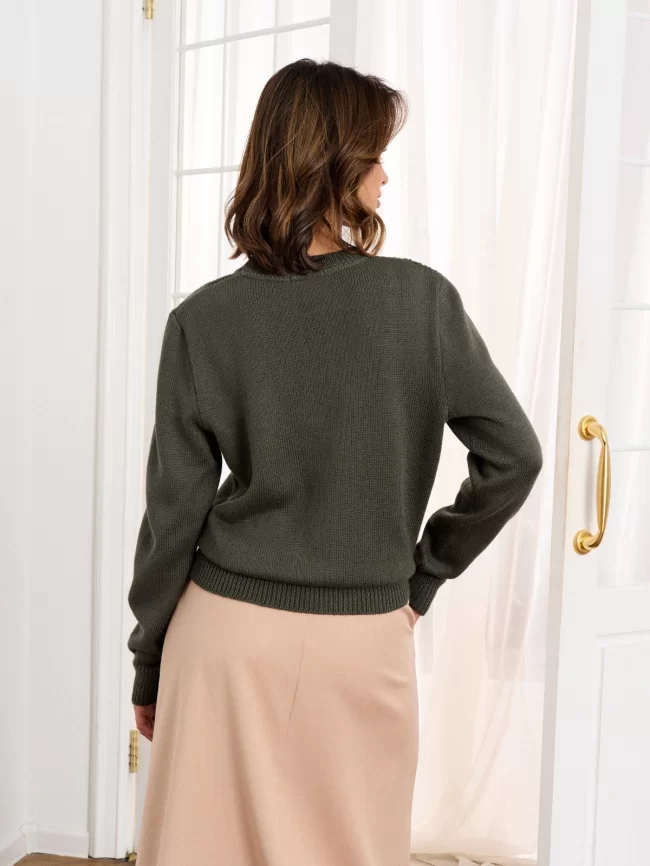 Джемпер женский (цвет: серо-зеленый) фото 2