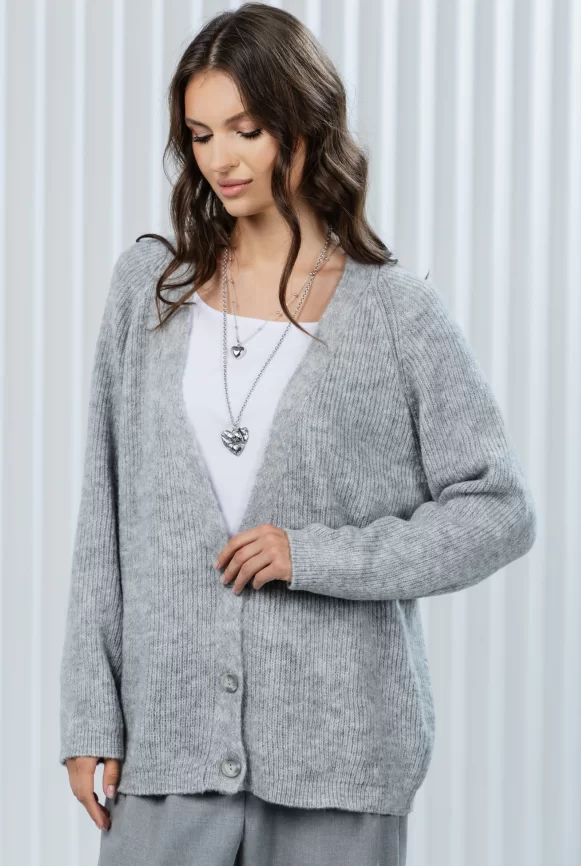 Кардиган женский (цвет: светло-серый) фото 2