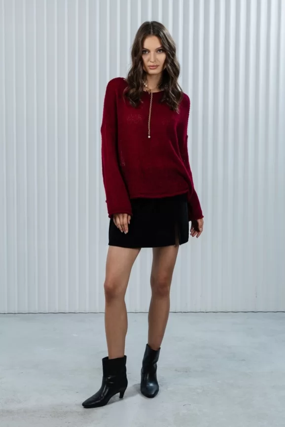 Джемпер женский (цвет: винный) фото 5