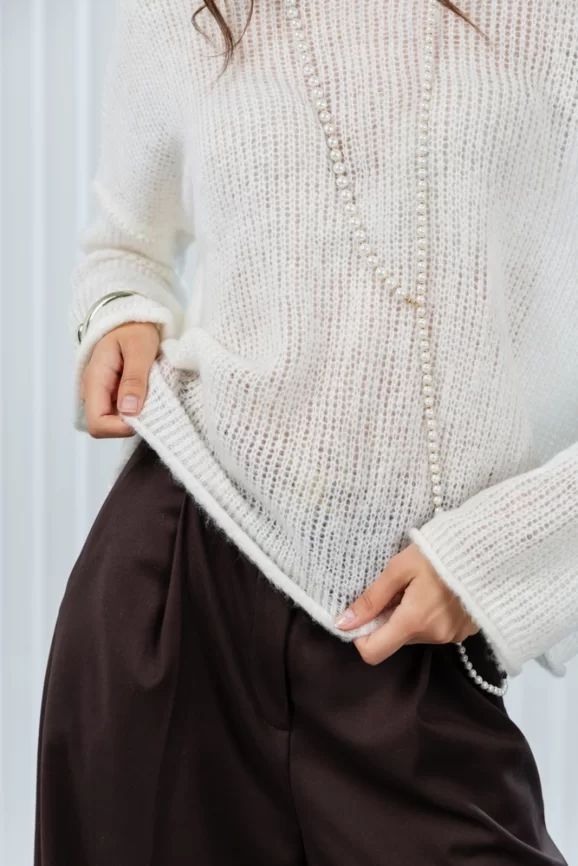 Джемпер женский (цвет: молочный) фото 4