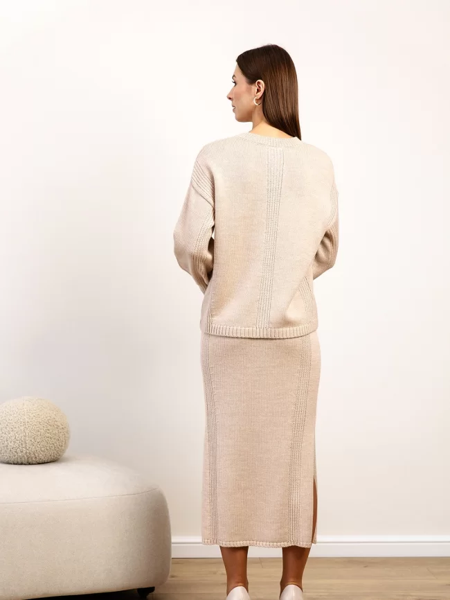 Костюм женский (джемпер, юбка) (цвет: светлый опаловый) фото 2