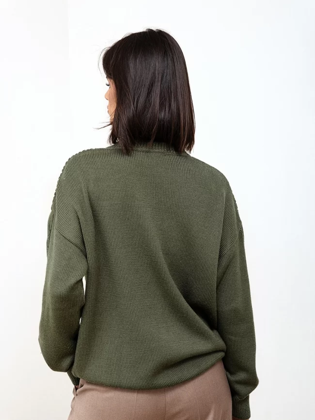 Джемпер женский (цвет: оливковый) фото 2