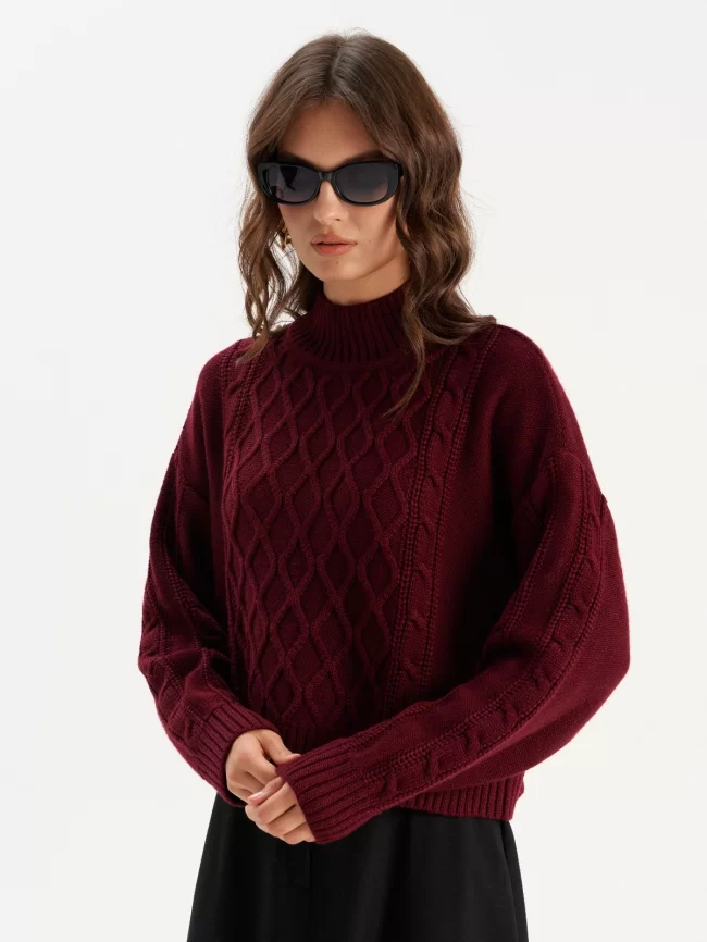 Джемпер женский (цвет: бордовый) фото 1