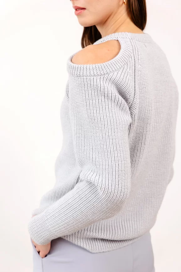 Джемпер женский (цвет: светло-серый) фото 6