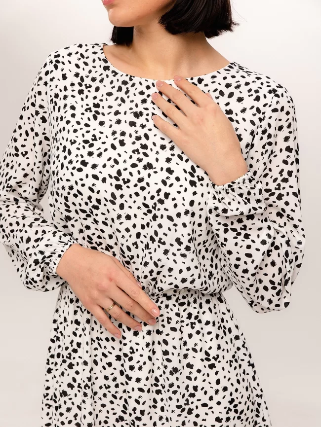 Платье женское (цвет: молочный, черный) фото 3