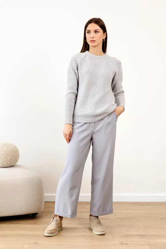 Джемпер женский (цвет: светло-серый) фото 4