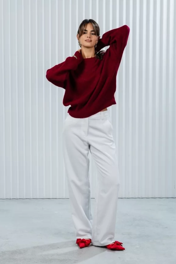 Джемпер женский (цвет: винный) фото 5