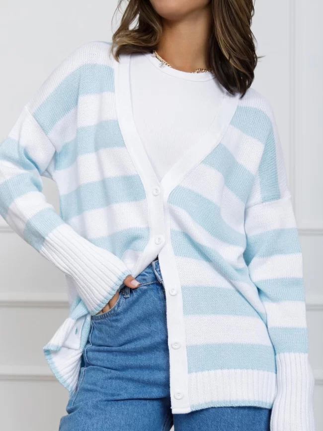 Жакет женский (цвет: белый, бледно-голубой) фото 3