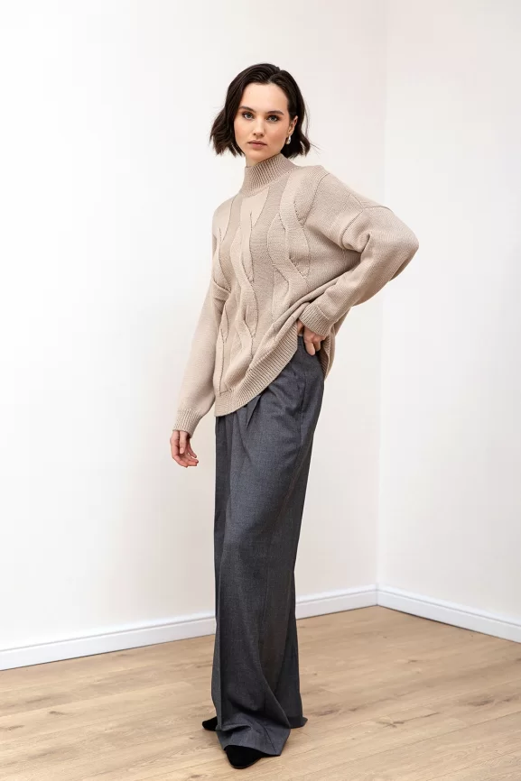 Джемпер женский (цвет: светло-бежевый) фото 5