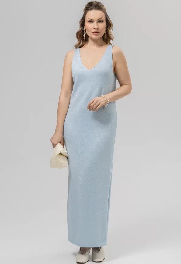 Платье женское (цвет: бледно-голубой, серебро) фото 1