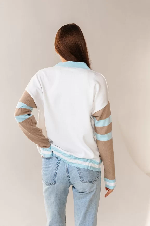 Жакет женский (цвет: белый, бежевый, бледно-голубой) фото 5