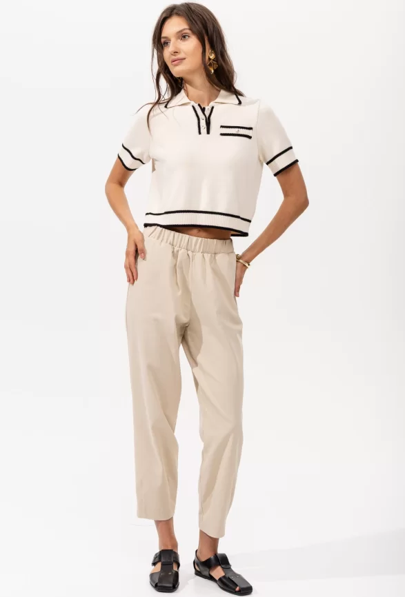 Джемпер женский (цвет: молочный, черный) фото 5