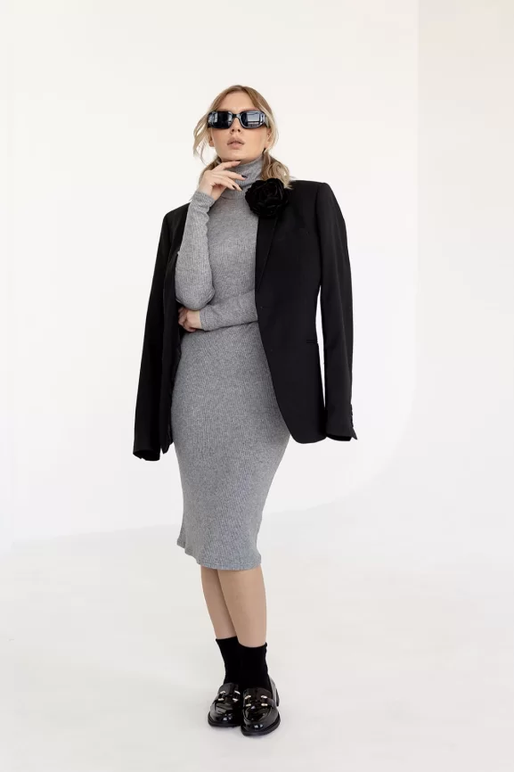 Платье женское (цвет: серый меланж) фото 8