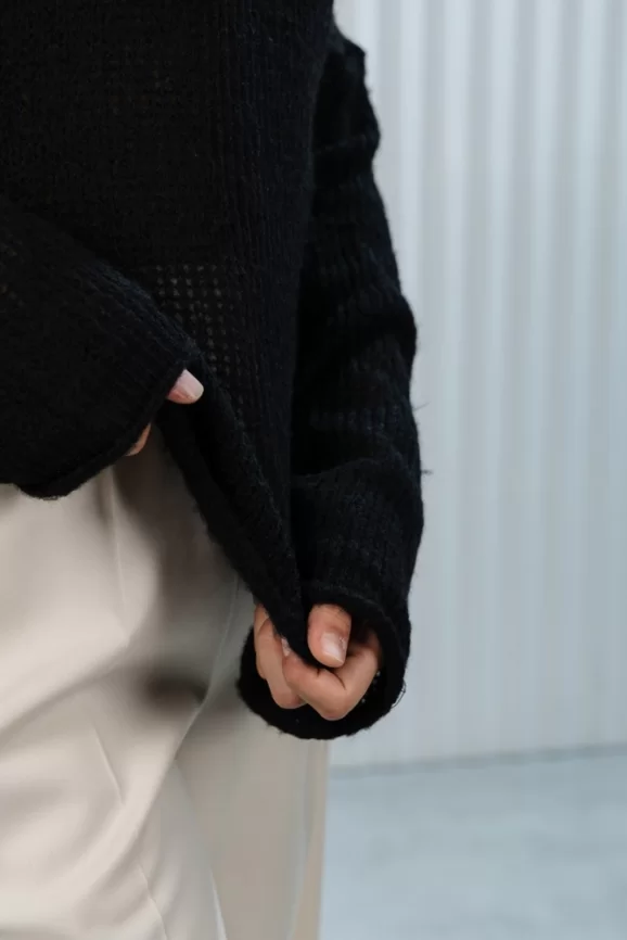 Джемпер женский (цвет: черный) фото 3