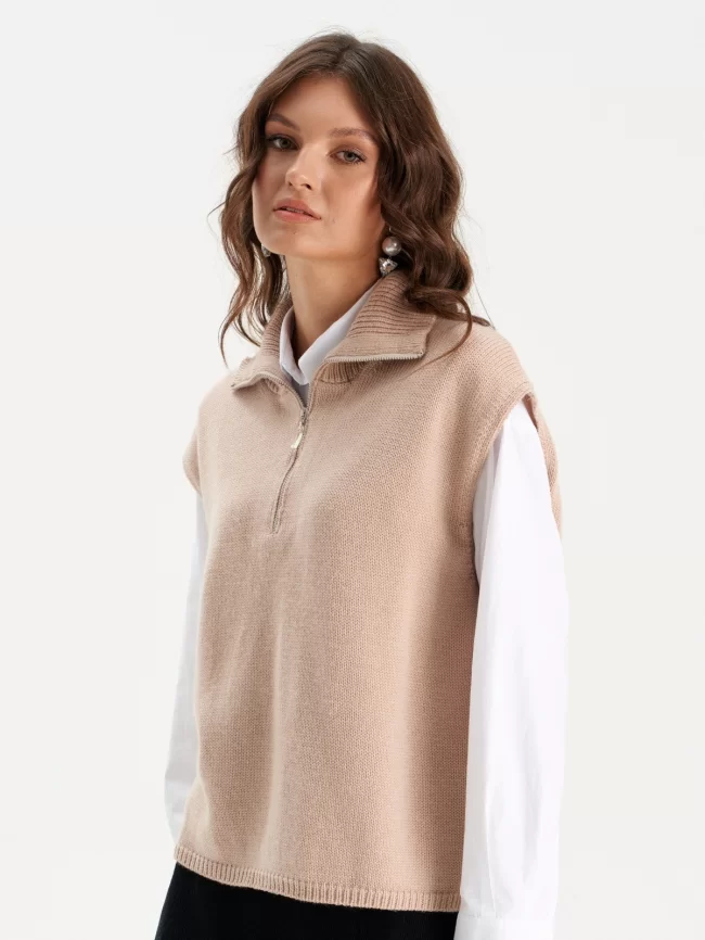 Жилет женский (цвет: светло-бежевый) фото 5