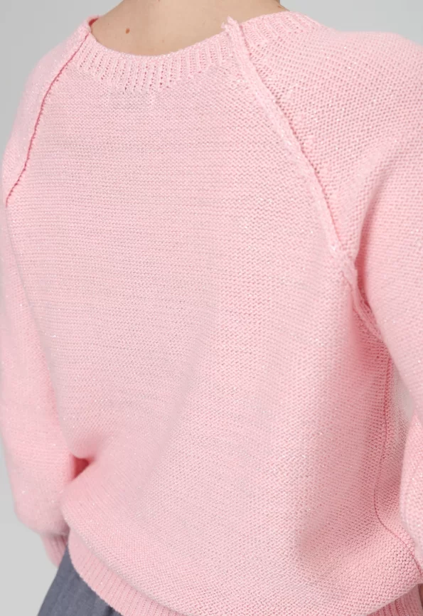 Джемпер женский (цвет: розовый, серебро) фото 3
