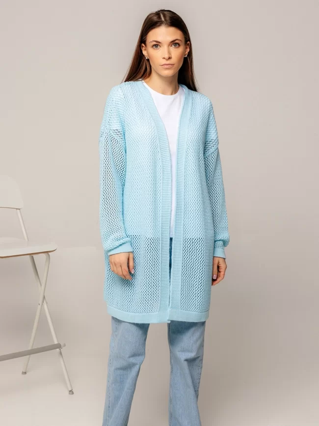 Кардиган женский (цвет: бледно-голубой) фото 5