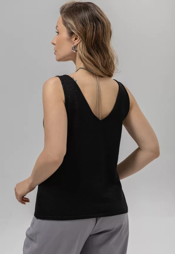 Жилет женский (цвет: черный, черный) фото 2