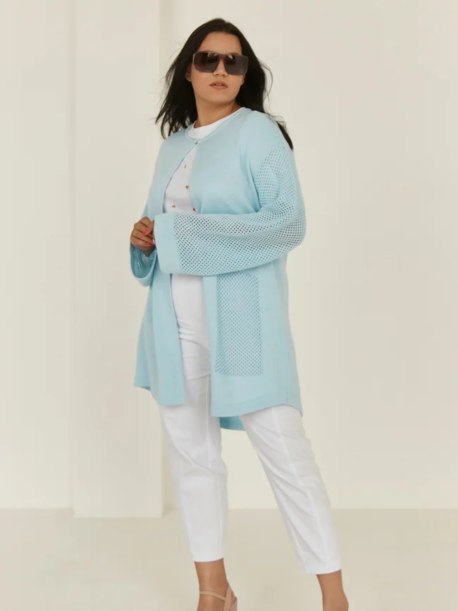 Кардиган женский (цвет: бледно-голубой) фото 1