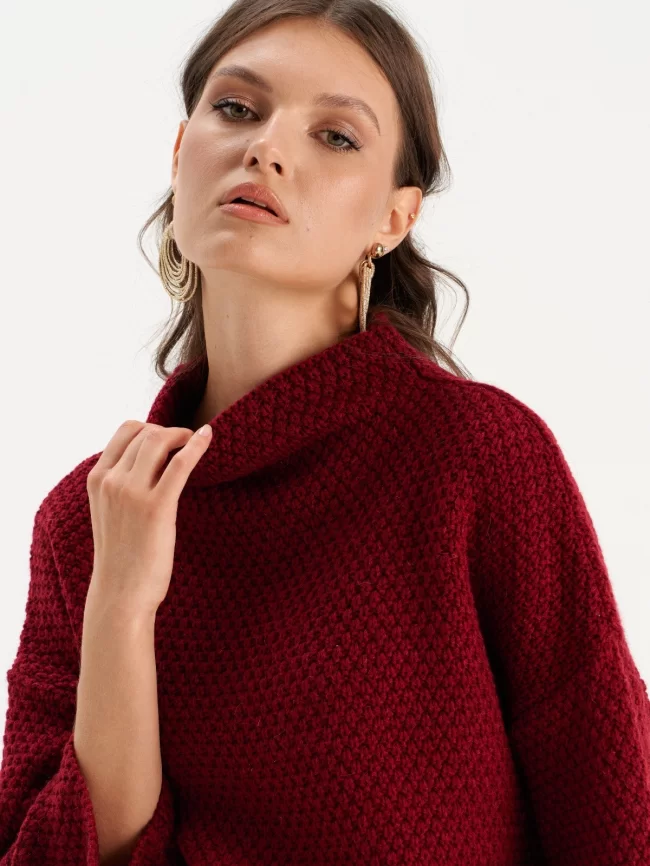 Джемпер женский (цвет: красновато-бордовый) фото 4