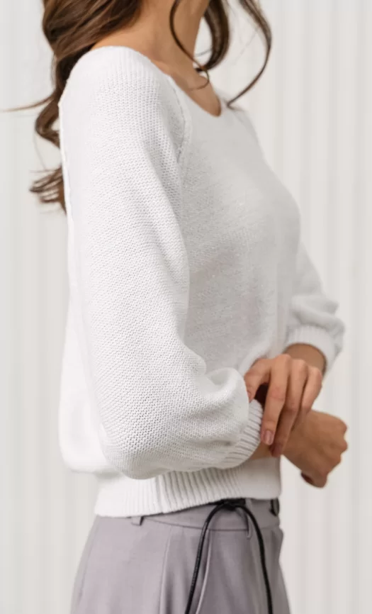Джемпер женский (цвет: белый, серебро) фото 5