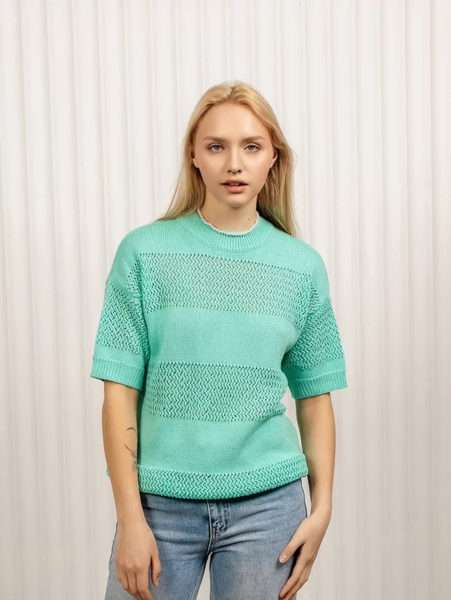 Джемпер женский (цвет: бирюзовый) фото 3